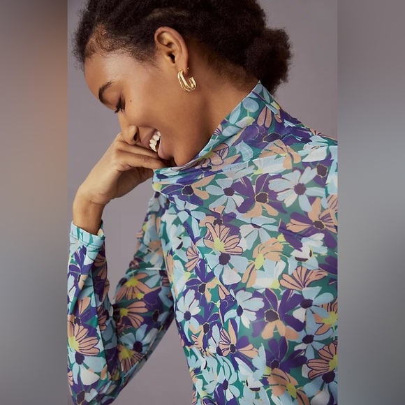 Maeve Tops - Maeve sheer mesh turtle neck by Anthropologie size small